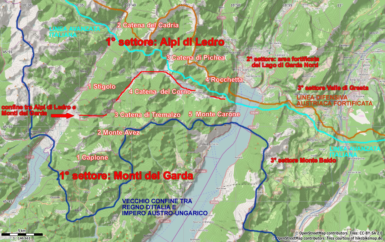 MAPPA MONTI DEL GARDA E ALPI DI LEDRO - 1 Settore