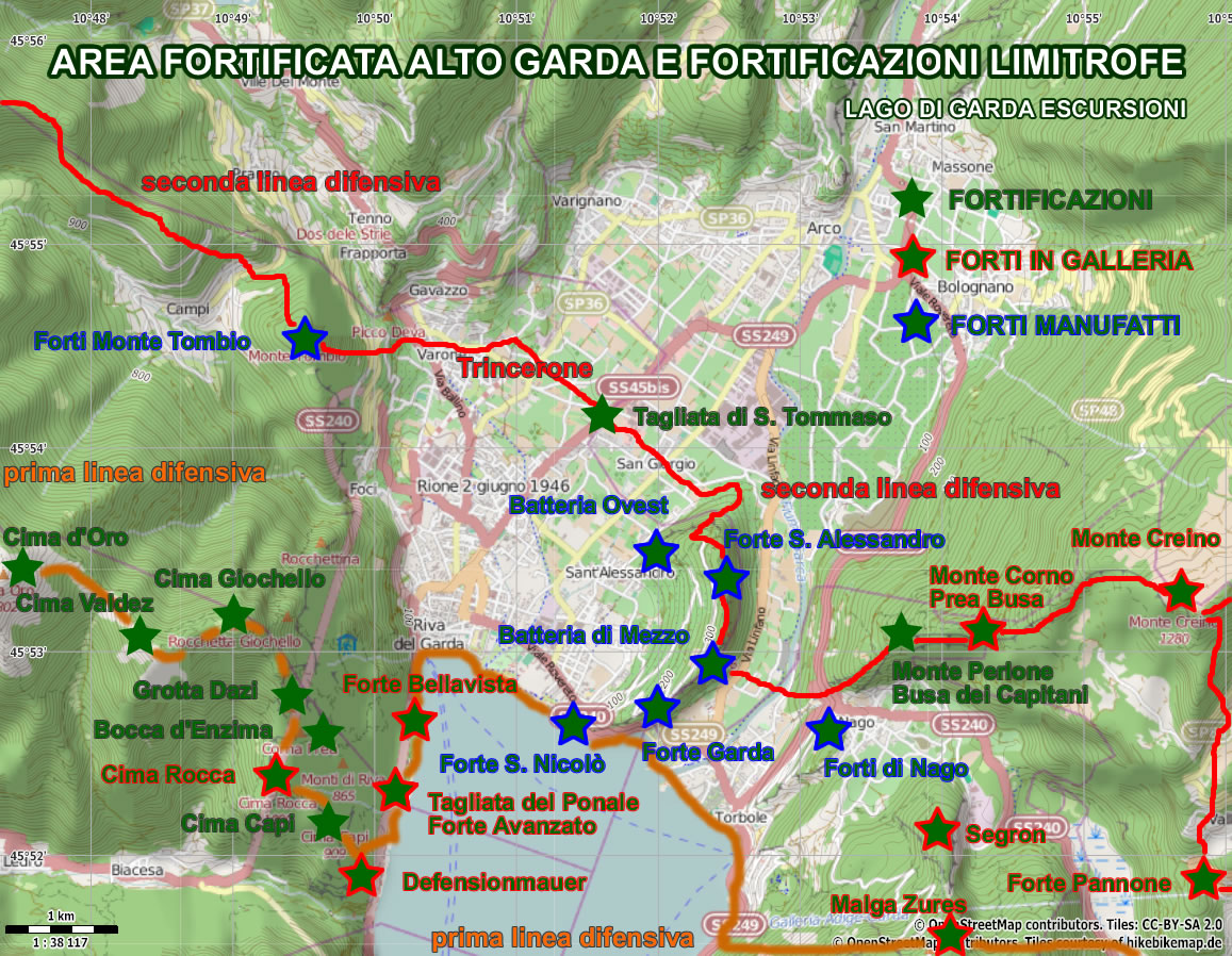 MAPPA SETTORE FORTIFICATO DI RIVA MAPPA SETTORE FORTIFICATO DI RIVA